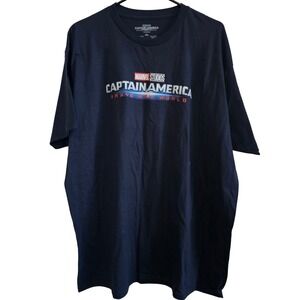 Marvel Studios Captain America Brave New World Navy‎ Blue Graphic T-Shirt 2XL